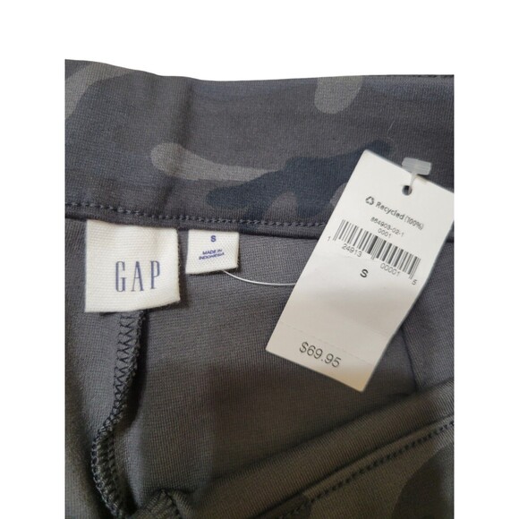 NWT GAP Ponte Legging Black Camo Side Zip Pants Size S C5 - Picture 2 of 10